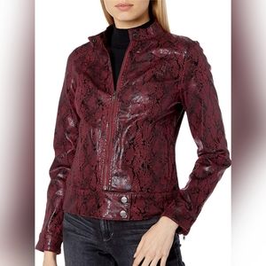Sanctuary Kori Moto Jacket Garnet Snake Print
